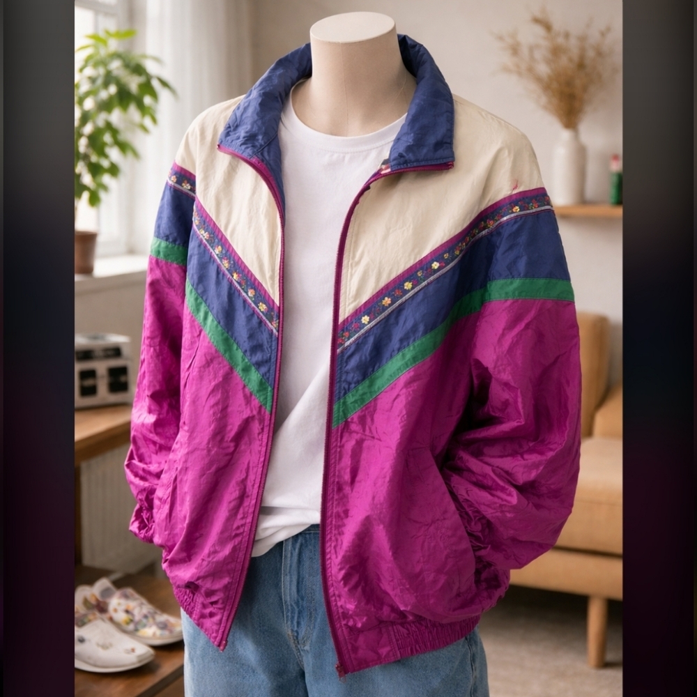 JUST FOR WOMEN Vintage Windbreaker Jacket Sz 2X
